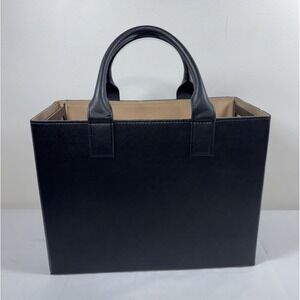 Levenger Lev Tex Portable File Tote Black Organizer Removable Metal Frame Career